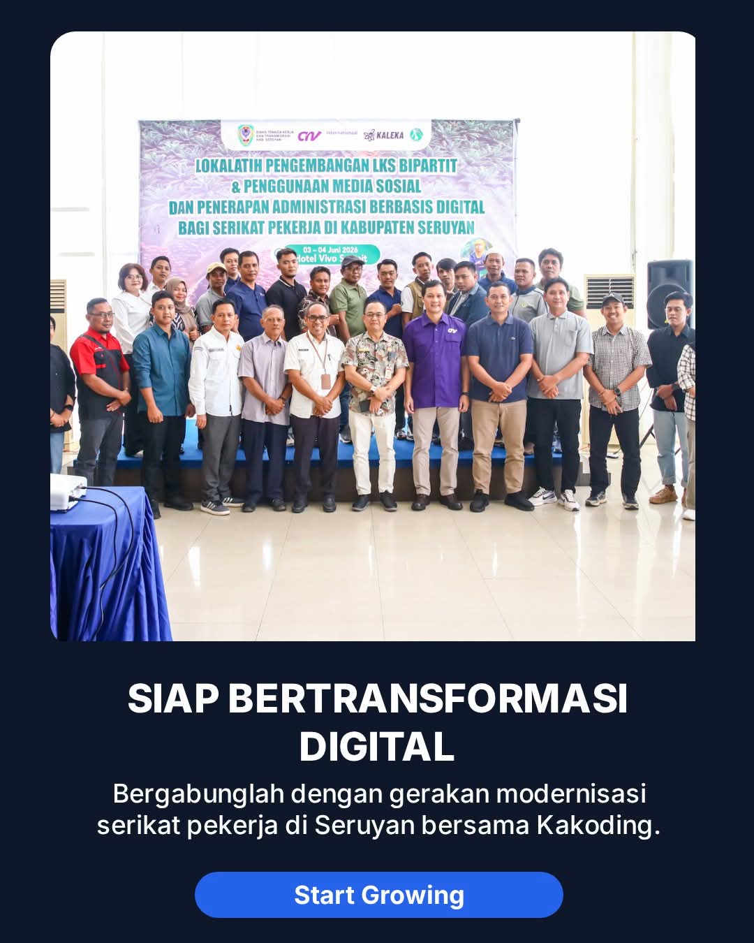 Lokalatih Penggunaan Media Sosial dan Penerapan Administrasi Berbasis Digital bagi Serikat Pekerja di Kabupaten Seruyan
