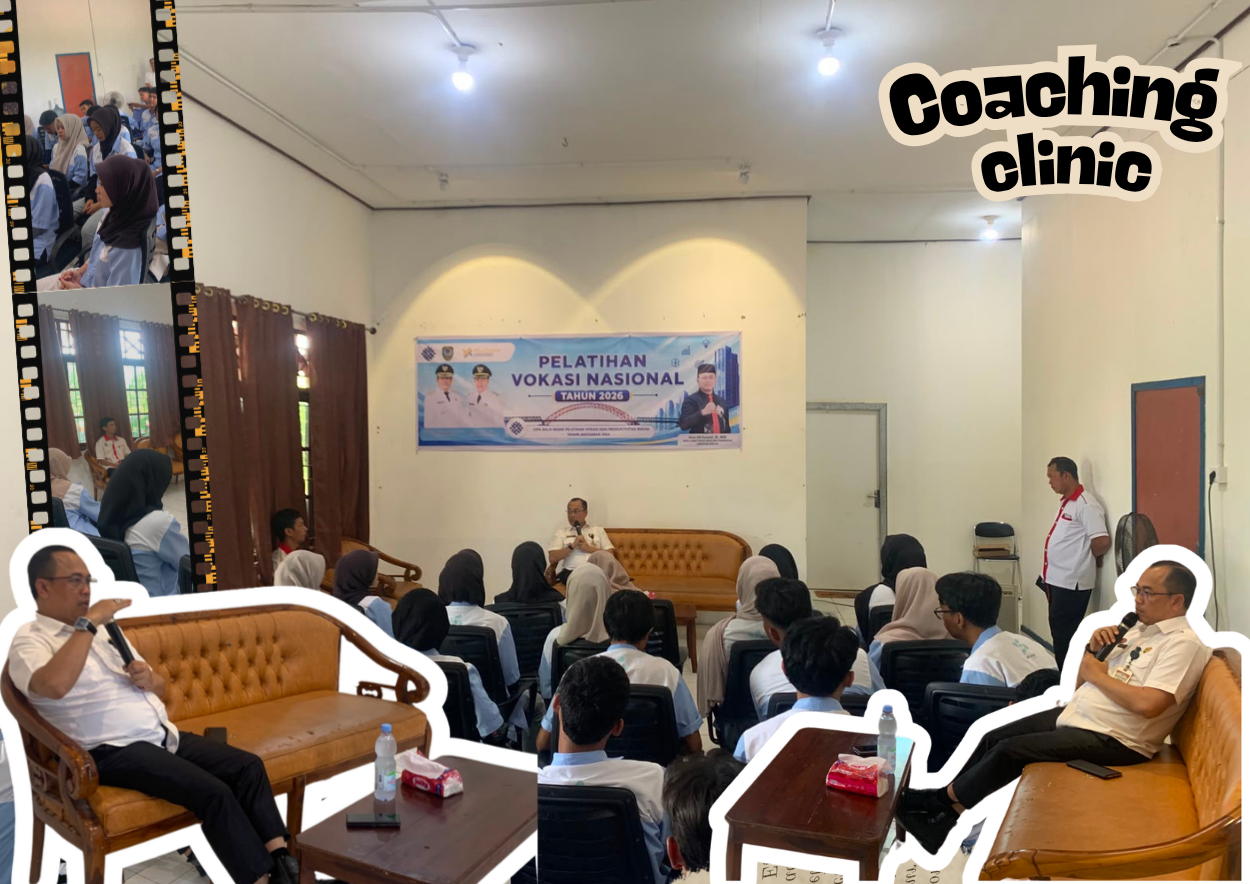 Coaching Clinic Kepala Dinas Tenaga Kerja dan Transmigrasi Bersama Peserta Pelatihan Vokasi Nasional di BLK Kabupaten Seruyan