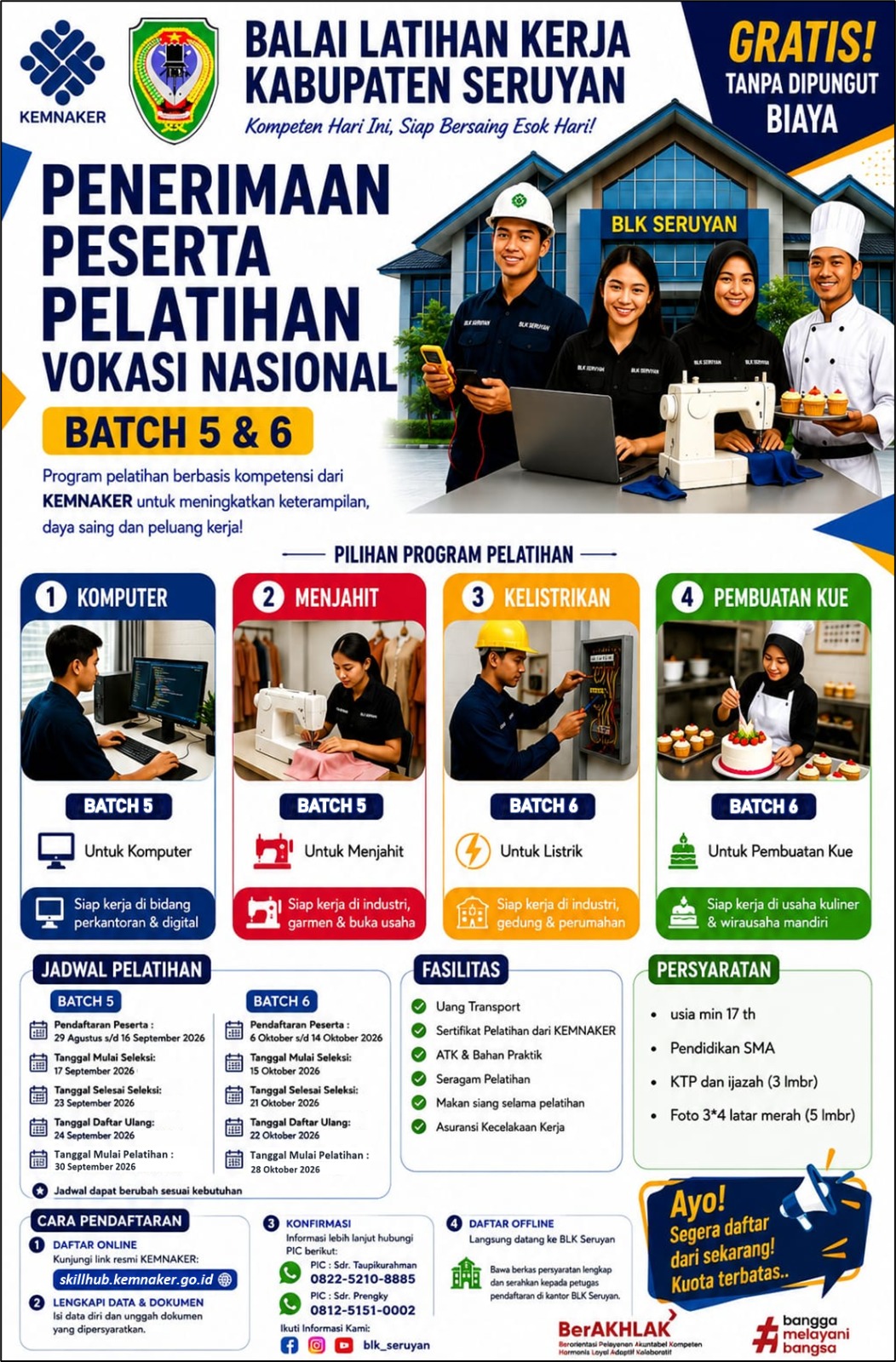 INFORMASI PELATIHAN VOKASI NASIONAL BATCH 5 & 6