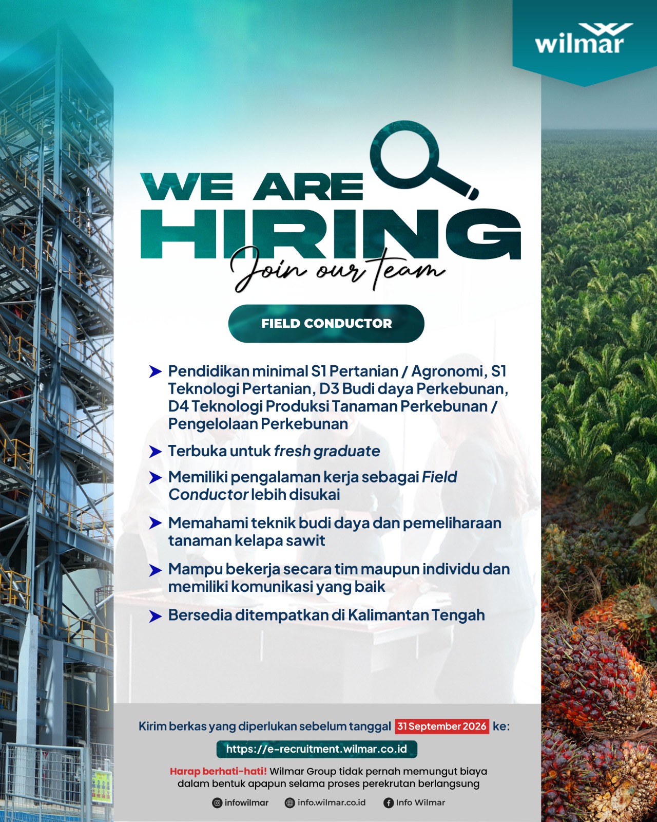 📢 INFO LOWONGAN KERJA | WILMAR GROUP