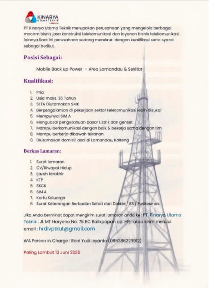 📢 LOWONGAN KERJA